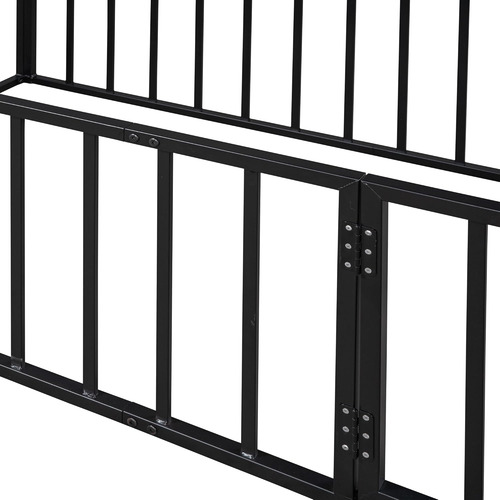 Twin Size Metal Versatile Floor Bed Frame With Door And Safe