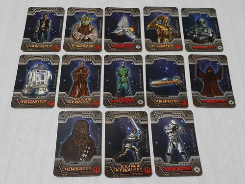 Lote 13 Tarjetitas Troqueladas Star Wars Trilogia 97 Pepsico (Usado)