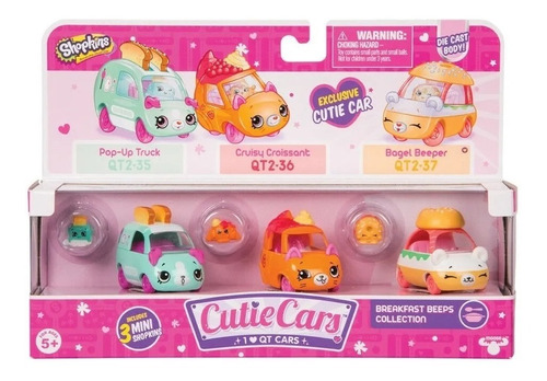 Shopkins Cutie Cars Metals 3 Vehiculo 3 Mini Fig 56737 Edu