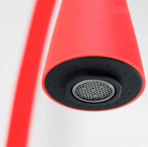 Torneira Gourmet Flexível Cone Parede Cozinha Vermelha 8005 Acabamento Brilhante Cor Vermelho