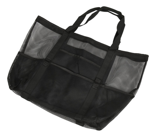 Bolsa De Malla Hueca Para Playa, Extra Grande, De Mano, Negr