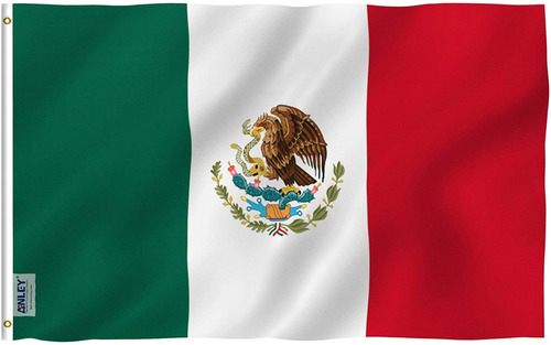 Bandera Ondeante De México 152 X 91cm 100% Poliester