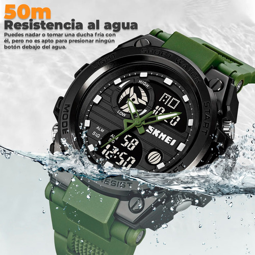 Reloj Digital Verde Militar Deportivo Led Cronometro Alarma