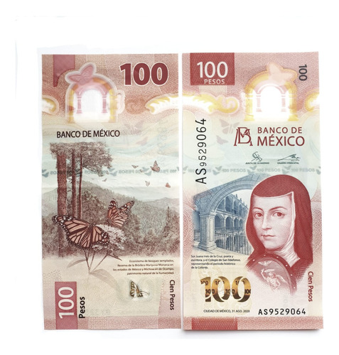 Billetes Mundiales Mexico 100 Pesos 2020 Polimero Mariposa M