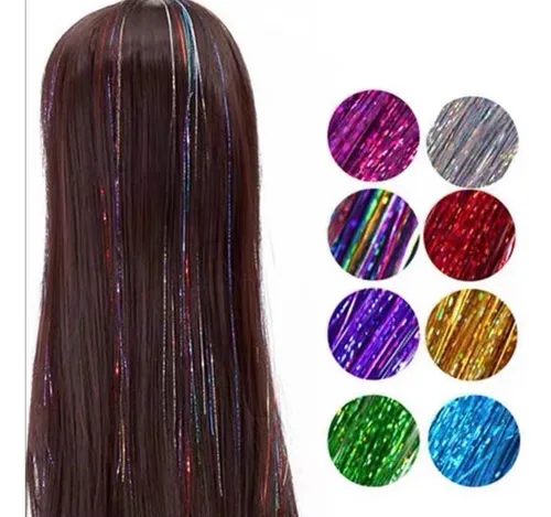 comprar Tinsel Hair Extensiones Oropel Holográfico Cabello Brillante