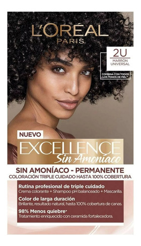 Tinta L'oréal Excellence Sin Amoníaco N° 2 U Marrón