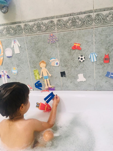 Imagen 3 de 9 de Juguete Agua Bañera Bebes Chicos Goma Eva C Bolsa Niño