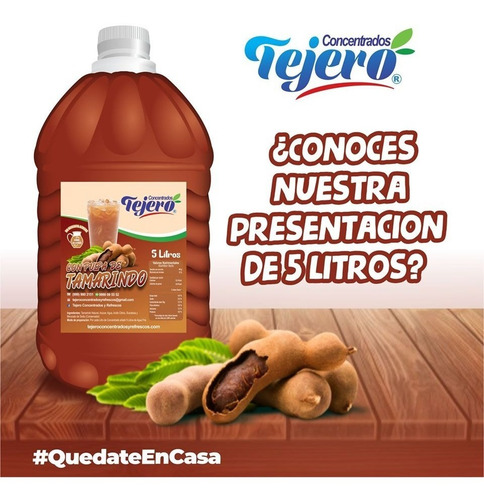 Jarabe Concentrado Tejero Galón De 5 Litros 1 Pieza Sabores