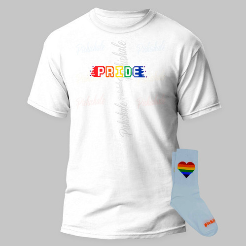 Playera Pride Corazon Lgbt+ Y Par Calcetas Arcoiris Orgullo