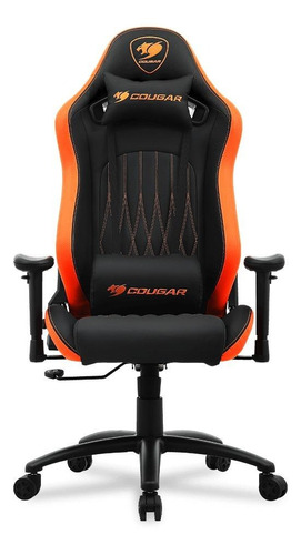 Cadeira de escritório Cougar Explore gamer ergonômica  preto e laranja com estofado de pu