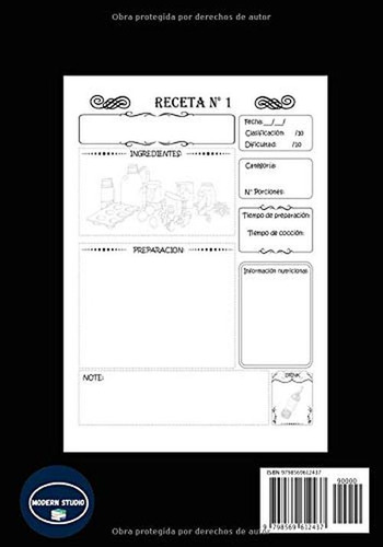 Mis Recetas: Libro De Recetas En Blanco Personalizado Para C