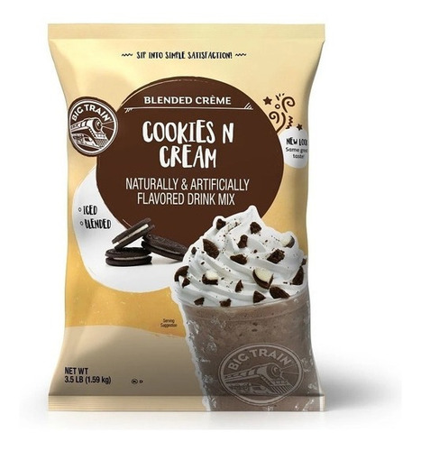 Base Big Train Sabor Cookies And Cream Bolsa 1590 Gramos