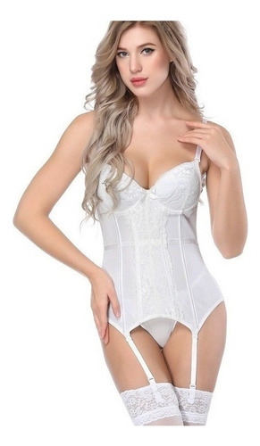 Faja De Lencería De Corsé Bustier Sexy For Mujer Con Liguer