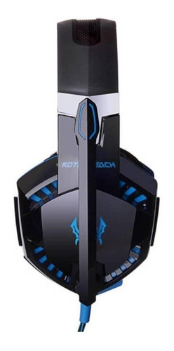 Imagen 3 de 3 de Audífonos gamer Kotion G2000 negro y azul con luz LED