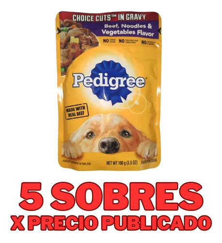 comprar 5 Sobres Alimento Humedo Pedigree  100gr