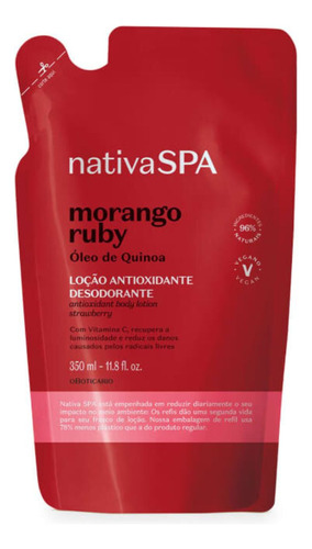 Refil Hidratante Antioxidante N.spa Morango Ruby 350ml