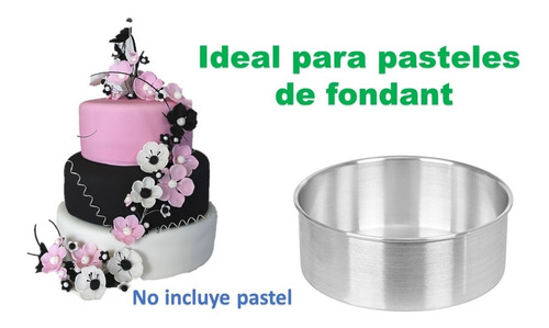 Imagen 5 de 10 de Molde 20cm Pastel Bizcocho 1 Pza Alumnio 10 Cm Alto