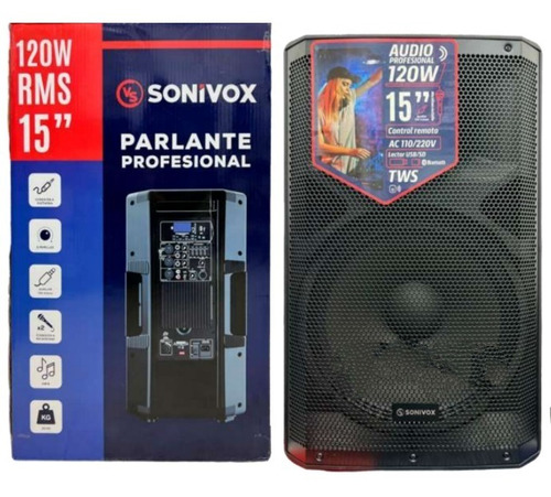 Cabina Activa Sonivox Vs-ac315 Bluetooth Usb 120 Watts Rms 