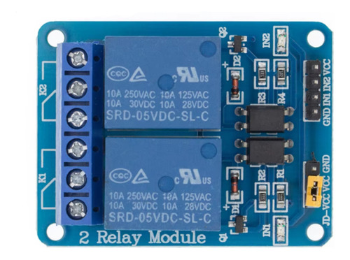 Módulo Relay Relevador 2 Canales 5v 10a Compatible Arduino