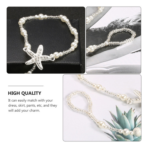 2 Cadenas De Tobillo Elásticas Decorativas A La Moda