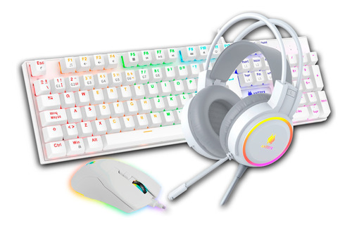 Kit Gaming Teclado Mecanico + Mouse Antryx Gc-3100 X3 White
