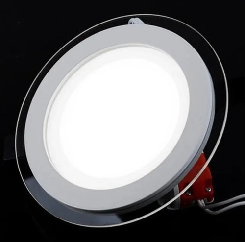 Pack X10 Foco Led Panel Cristal 6w Embutido Plafón Luz Frío