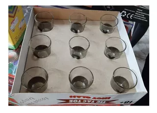 Tic Tac Toe Juego De Mesa Michi Vaso De Vidrio Con Tablero