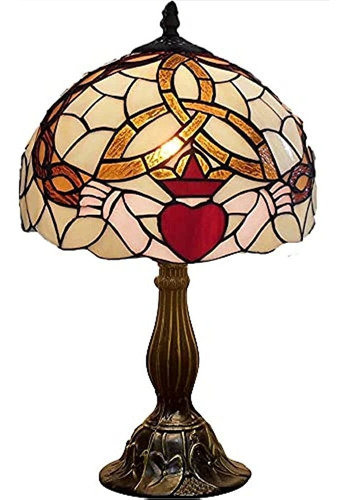 Tiffany Irish Celtic Lamp Vitral Lámpara De Mesa Shamrock Gl