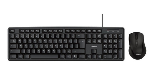 Kit Teclado Cable Y Mouse Usb Targa Office 200 Optico 2.4ghz Color Del Teclado Negro