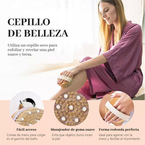 D Cepillo Corporal De 2 Piezas For Masaje, Exfoliación De