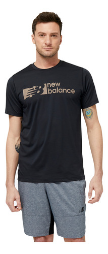 Remera New Balance De Hombre - Mt31074bk