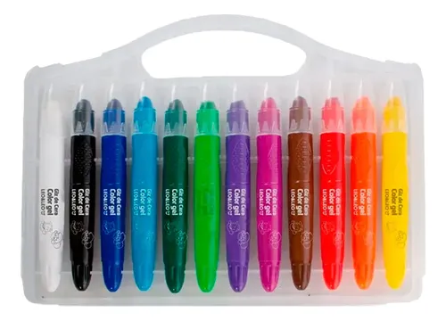 Giz De Cera Color Gel 12 Cores Aquarelável Leoleo | MercadoLivre