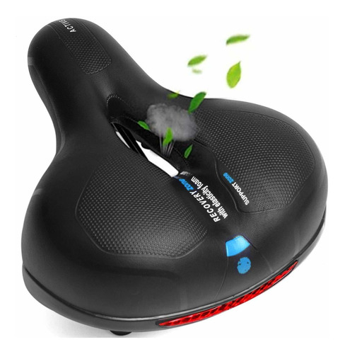 with Reflective Strap WOG2008 Bike seat Wide Bicycle Saddle Replacement Comfortable Bike Cushion with Dual Shock Absorbing Rubber Ball Universal Wide Bicycle Saddle