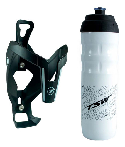 Kit Suporte Caramanhola Garrafa Térmica 550ml Bike Mtb Tsw Cor Branco