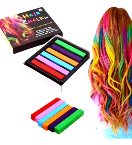 Tizas Pelo Lavable X 6 Tintura Temporal Color Fantasía Nen@s | MercadoLibre