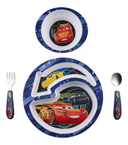 Set De Vajillla 4 Piezas Con Diseño De Disney Pixar Cars