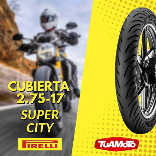Imagen 2 de 10 de Cubierta 2.75 17 Pirelli Super city Tras Wave Crypton Dl