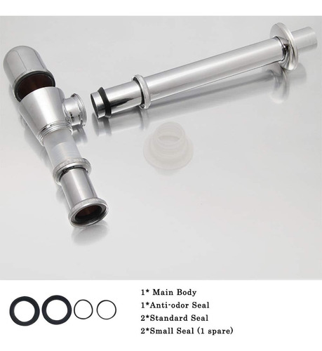 Sifão Lavatório Banheiro Metal Com Copo Cromado Anti-odor