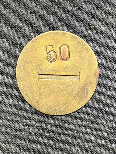 Imagen 2 de 4 de Ficha - Lata - Bronce - Valor 50 - Modulo 28 - Barra