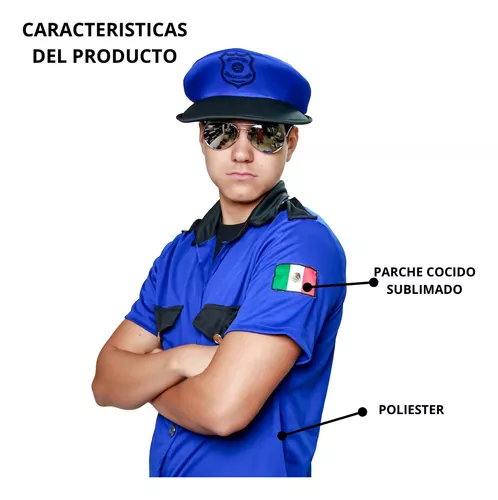 Disfraz policía azul hombre