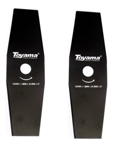 Imagem 1 de 2 de Lâmina 2 Pontas P/ Roçadeiras 300mmx1,7mmx25,4mm Toyama 2pçs