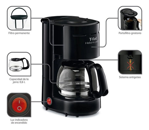 Cafetera De Filtro 4 Tazas Mod. Cm3218mx Marca T-fal®
