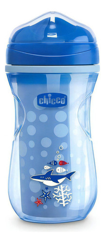 Vaso Entrenador Chicco Active Termico Antiderrames 14m 266ml Color Azul Bolitas Active Cup