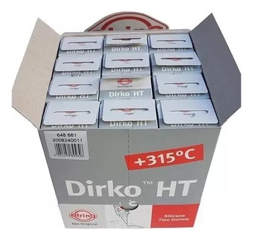 Kit 12 Cola Silicone Dirko Elring Cinza Alta Temperatura