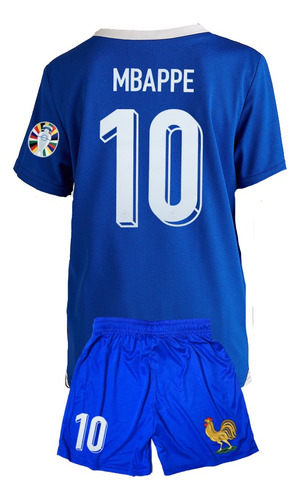 Conjuntos Mbappe #10 Francia / Camiseta + Short Azul Lisa 10