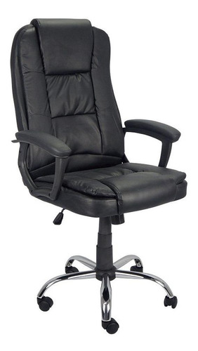 Cadeira de escritório Trato CPE001 ergonômica  preta com estofado de couro sintético