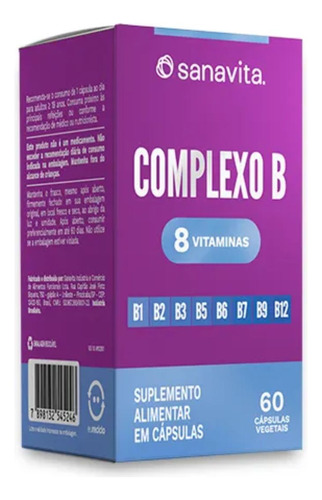 Complexo B Sanavita 8 Vitaminas Do Complexo B 60 Cáps