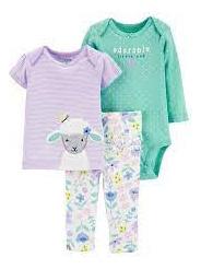 Carters 3pc Calza Remera Y Body Nb Flaber 