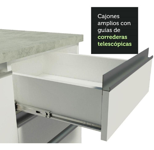Imagen 7 de 10 de Cocina Integral Madesa Glamy Sin Mesón De Acero Con 120 Cm