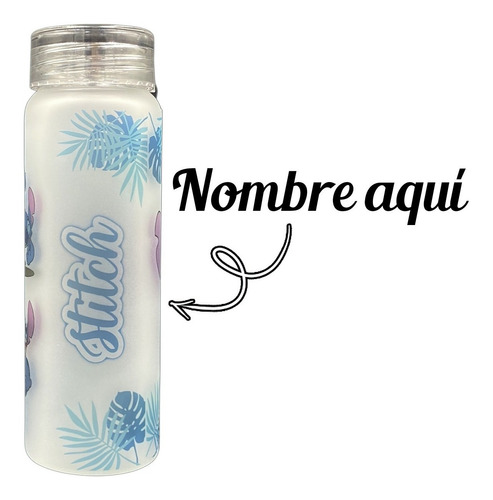 Botella De Cristal Satinado 500 Ml, Stitch